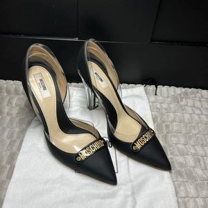 MOSCHINO WOMENS HEELS SIZE 37 1/2⭐️100% AUTHENTIC⭐️ BLACK⭐️AMAZING CONDITION